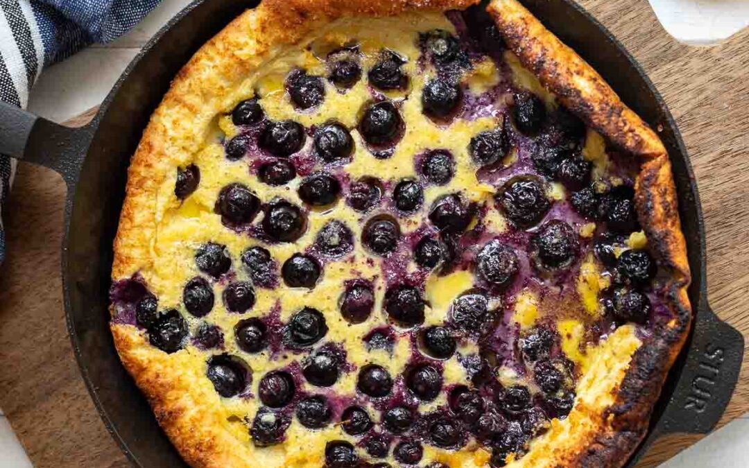 Baked Pancake with Blueberries and honey (gluten-free)